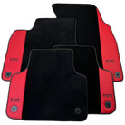 Black Floor Mats for Bentley Bentayga (2015-2023) with Red Leather | ER56 Design - AutoWin
