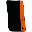 Black Floor Mats For Bentley Continental Continental GTC (2018-2023) with Orange Alcantara Leather - AutoWin