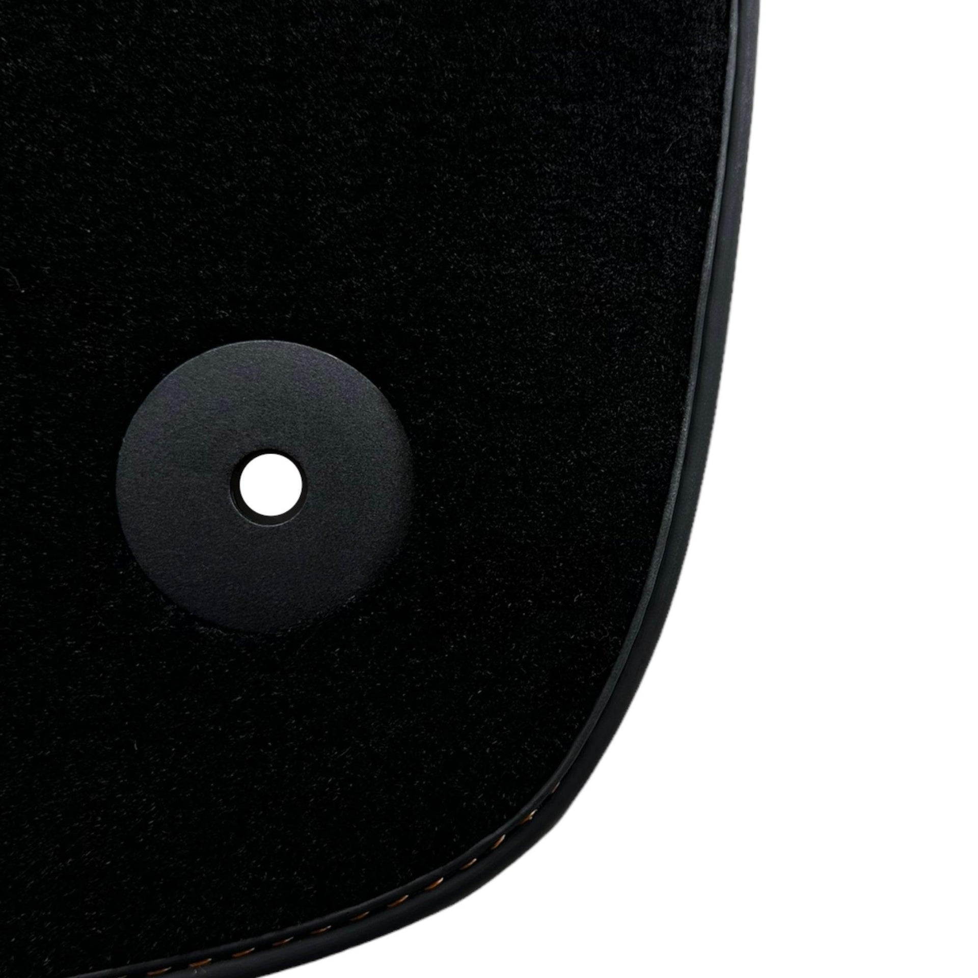 Black Floor Mats For Bentley Continental Continental GTC (2018-2023) with Orange Alcantara Leather - AutoWin