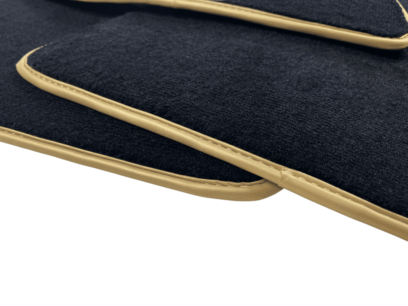 Black Floor Mats For Bentley Continental GT (2011–2018) With Gold Color Trim - AutoWin