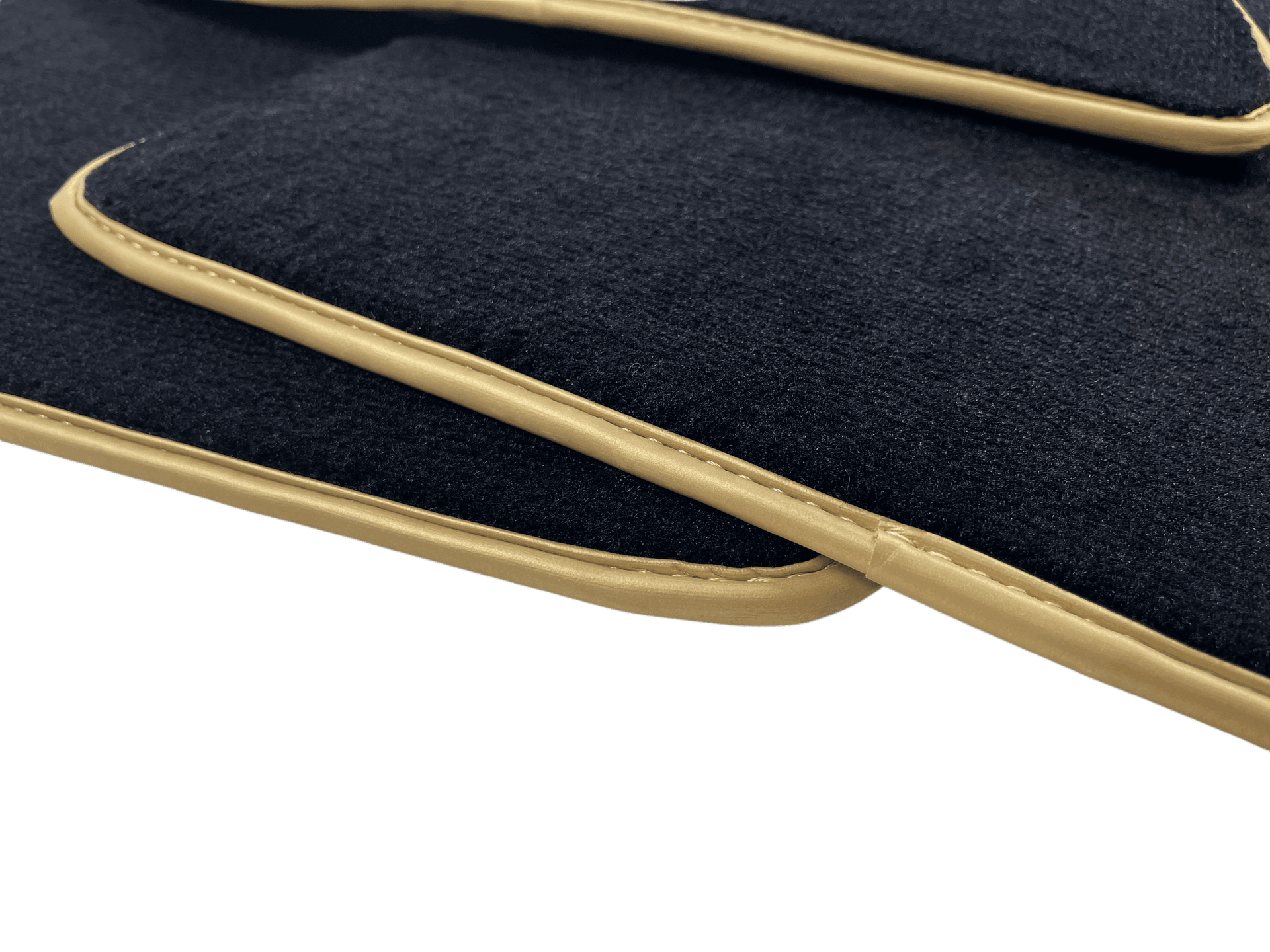 Black Floor Mats For Bentley Continental GT (2011–2018) With Gold Color Trim - AutoWin