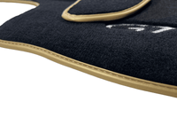 Black Floor Mats For Bentley Continental GT (2011–2018) With Gold Color Trim - AutoWin