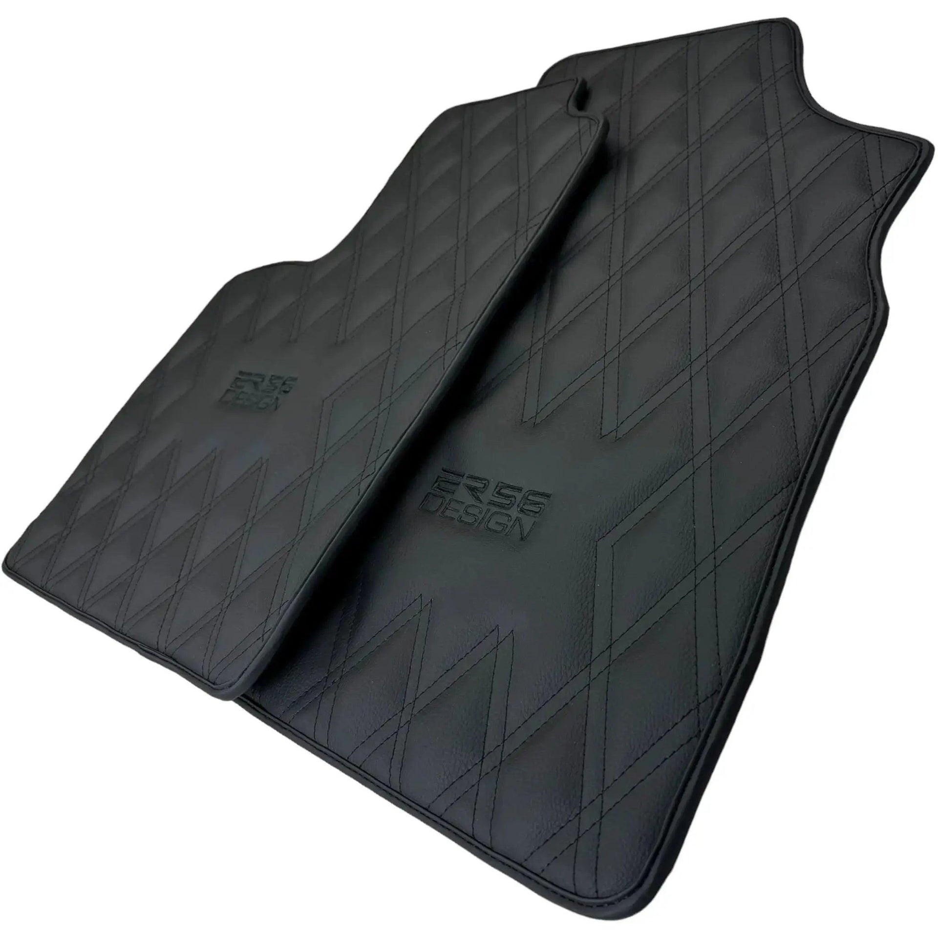Black Floor Mats for Bentley Continental GT (2011–2018) with Leather | ER56 Design - AutoWin