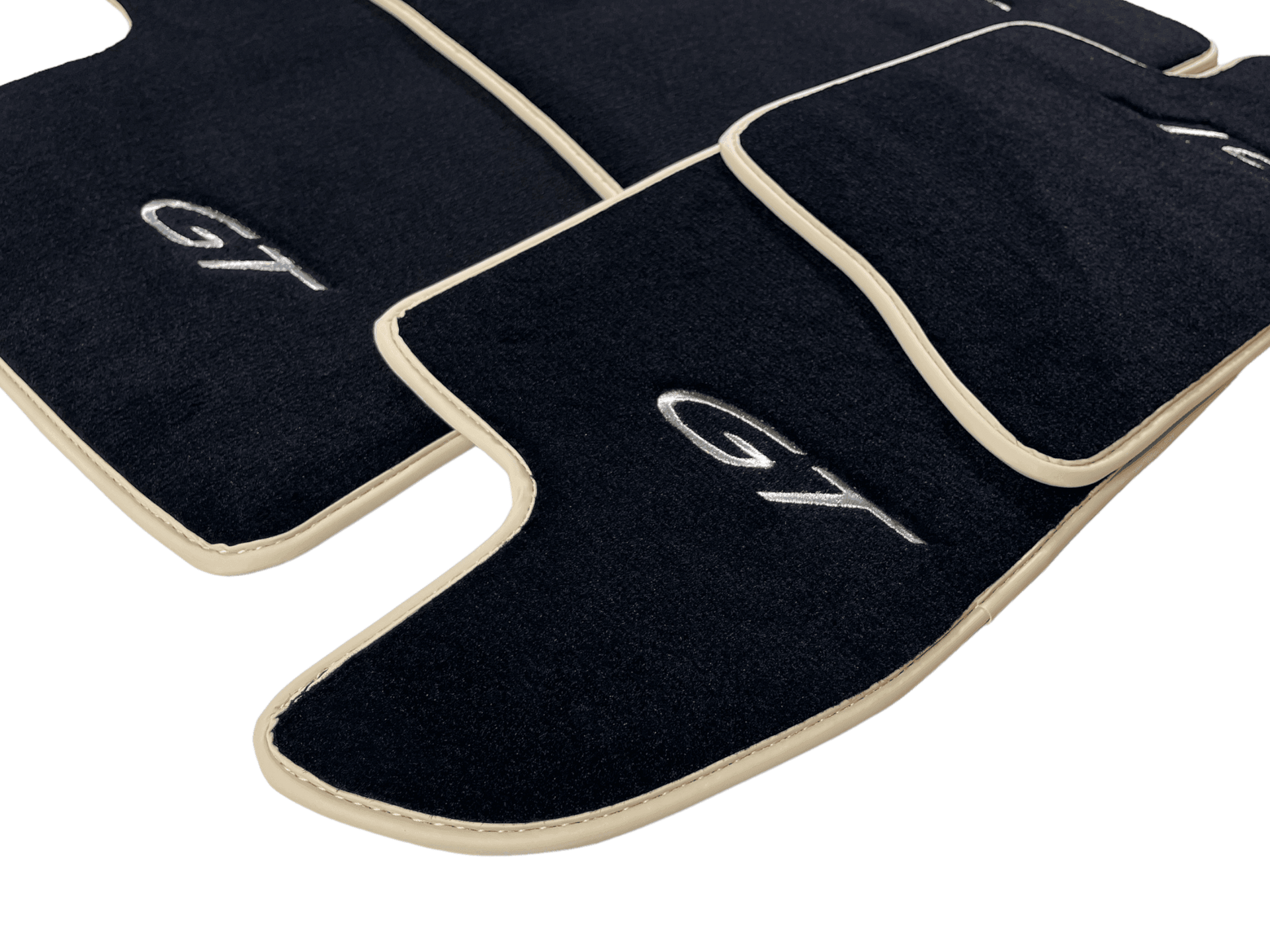 Black Floor Mats For Bentley Continental GTC (2006–2011) With Beige Trim - AutoWin