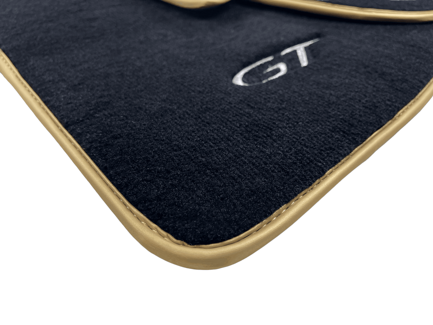 Black Floor Mats For Bentley Continental GTC (2006–2011) With Gold Color Trim - AutoWin