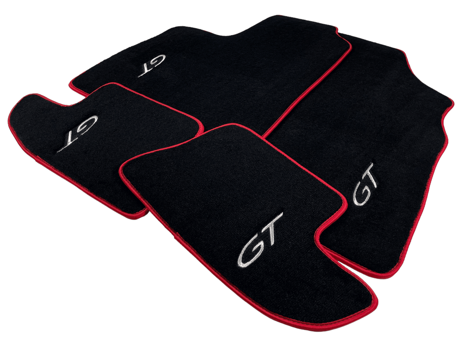 Black Floor Mats For Bentley Continental GTC (2006–2011) With Red Trim - AutoWin