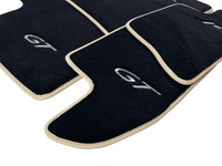 Black Floor Mats For Bentley Continental GTC (2011-2018) With Beige Trim - AutoWin