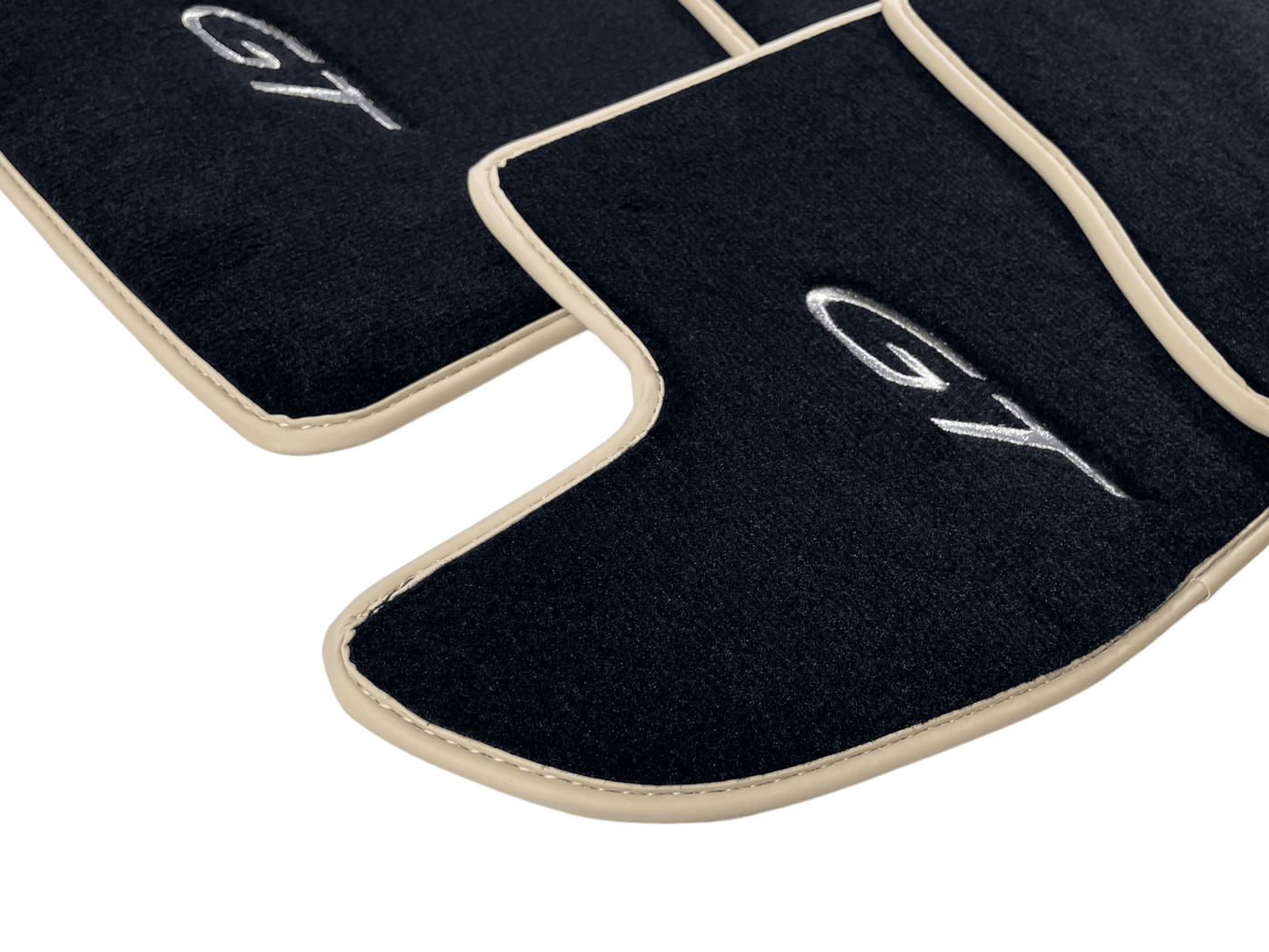 Black Floor Mats For Bentley Continental GTC (2011-2018) With Beige Trim - AutoWin