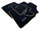 Black Floor Mats For Bentley Continental GTC (2011-2018) With Gold Color Trim - AutoWin