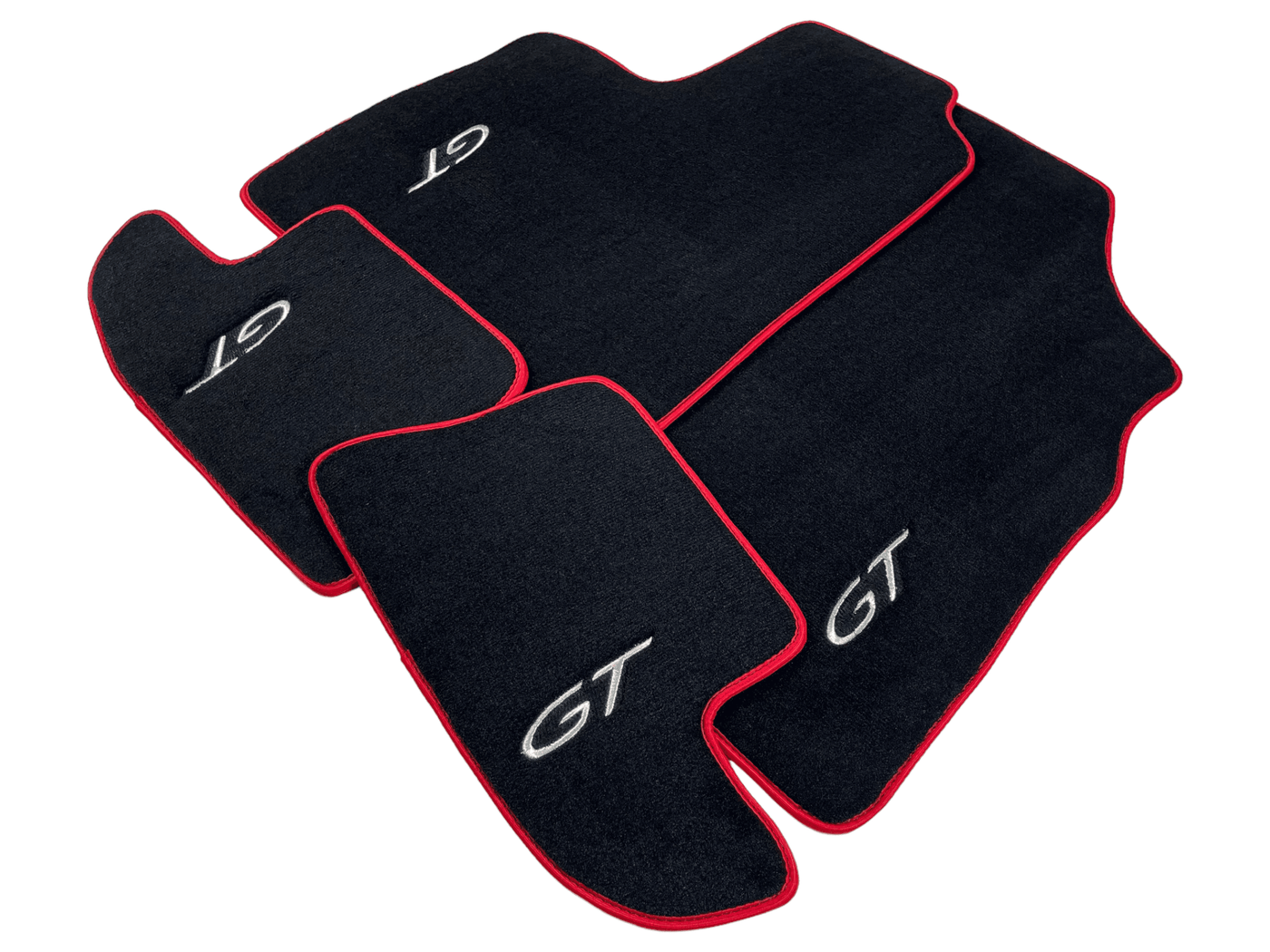 Black Floor Mats For Bentley Continental GTC (2011-2018) With Red Trim - AutoWin
