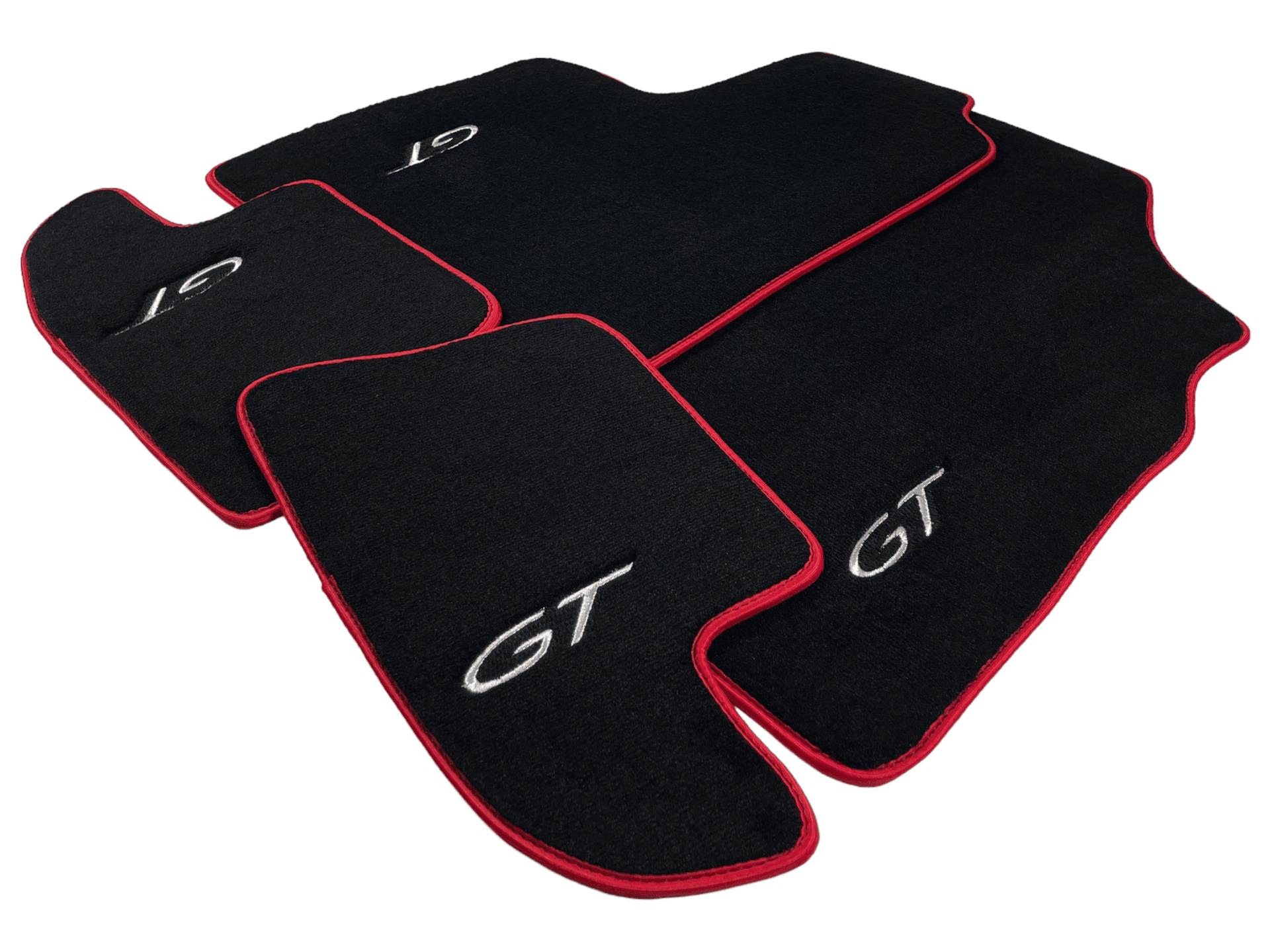 Black Floor Mats For Bentley Continental GTC (2011-2018) With Red Trim - AutoWin
