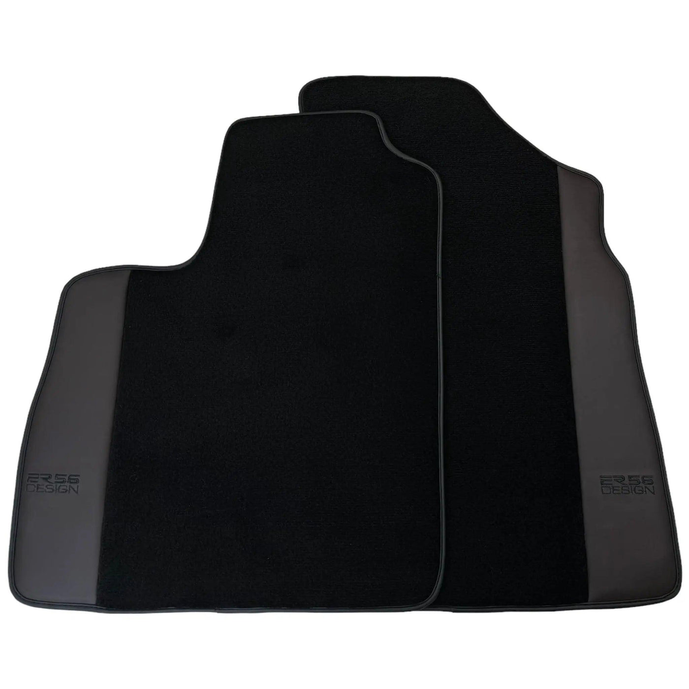 Black Floor Mats for Bentley Continental GTC (2011–2018) with Dark Brown Leather | ER56 Design - AutoWin