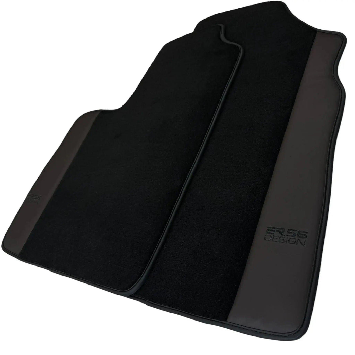 Black Floor Mats for Bentley Continental GTC (2011–2018) with Dark Brown Leather | ER56 Design - AutoWin