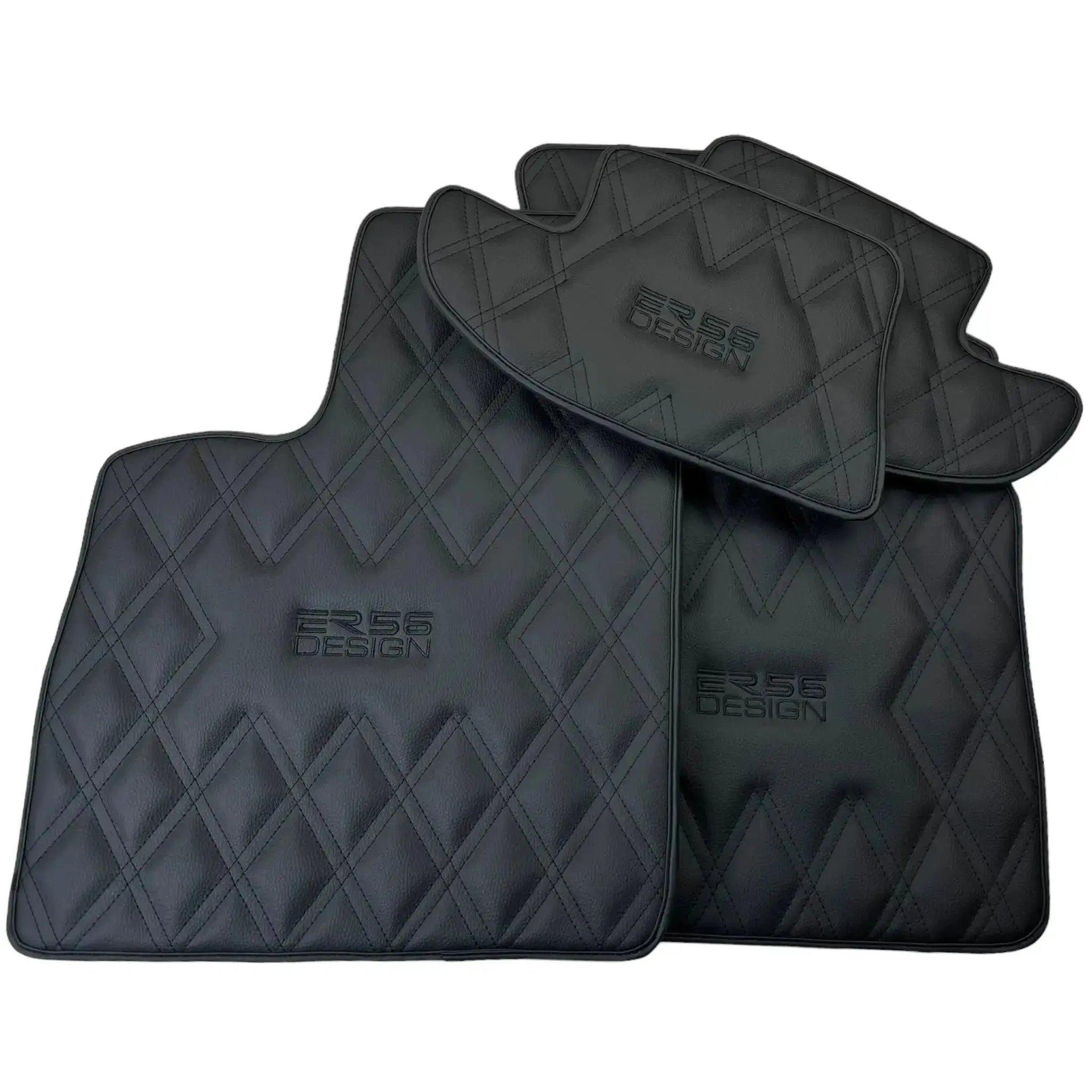 Black Floor Mats for Bentley Continental GTC (2011–2018) with Leather | ER56 Design - AutoWin