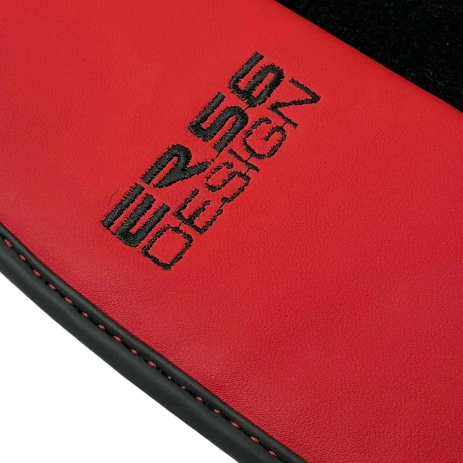Black Floor Mats for Bentley Continental GTC (2018–2023) with Red Leather | ER56 Design - AutoWin