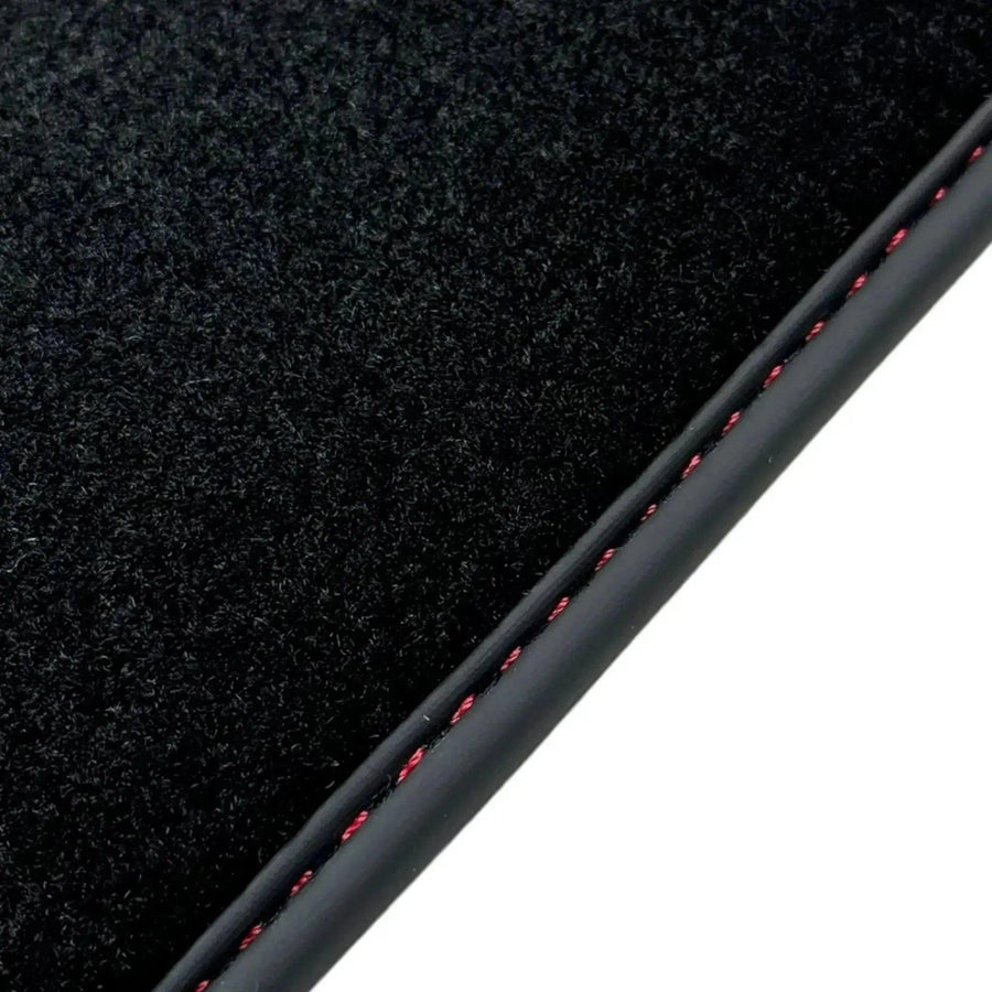 Black Floor Mats for Bentley Continental GTC (2018–2023) with Red Leather | ER56 Design - AutoWin