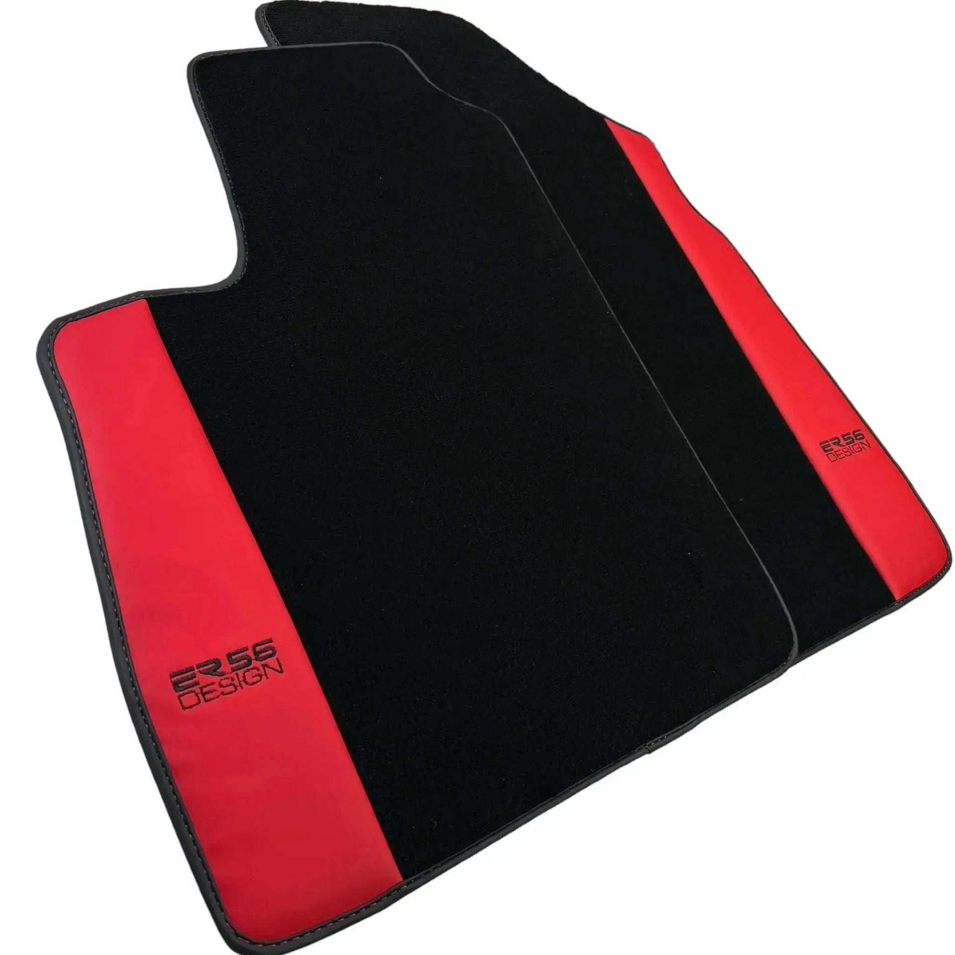 Black Floor Mats for Bentley Continental GTC (2018–2023) with Red Leather | ER56 Design - AutoWin