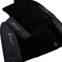 Black Floor Mats For Bentley Flying Spur (2005-2013) with Leather - AutoWin