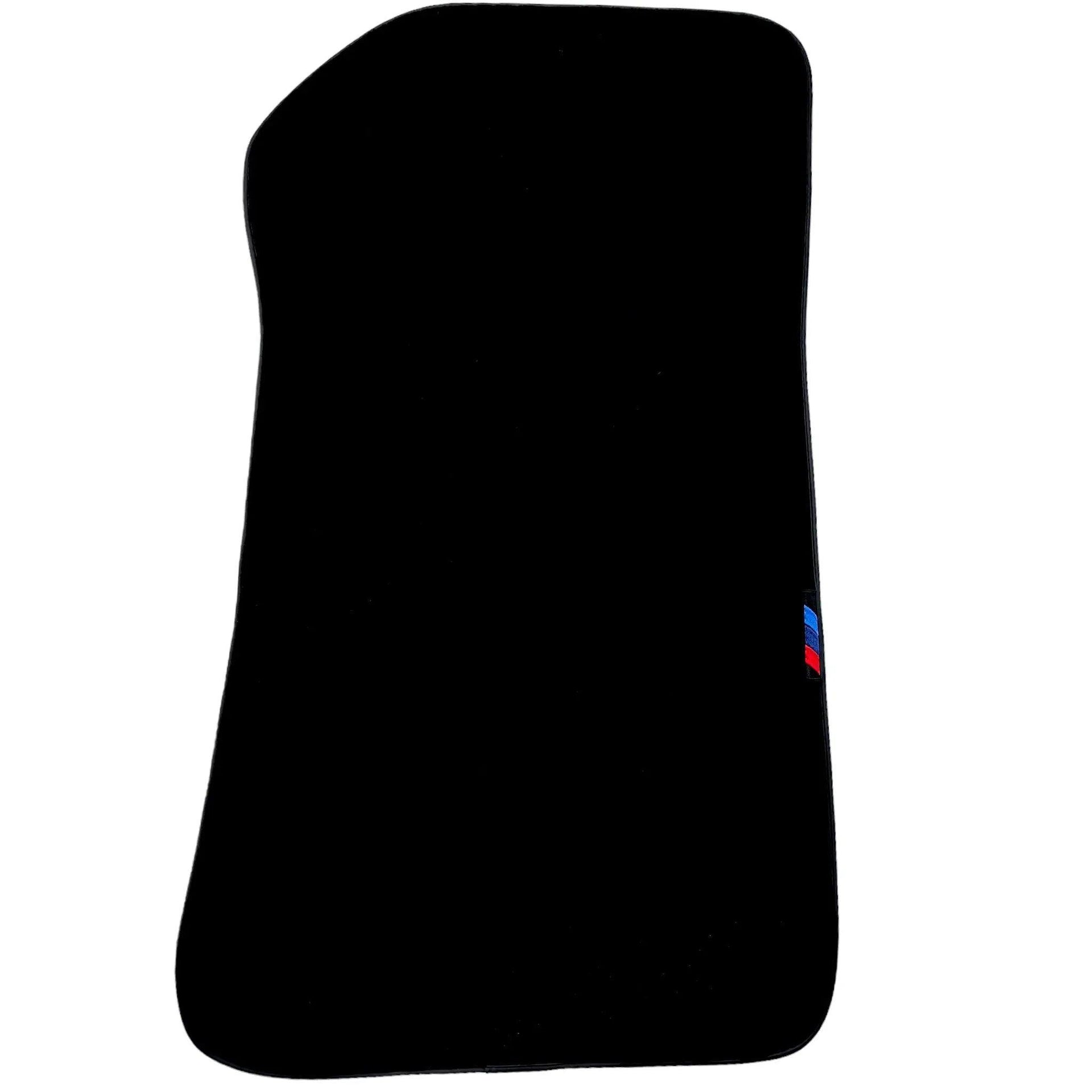 Black Floor Mats For BMW 1 Series E81 With 3 Color Stripes Tailored Set Perfect Fit - AutoWin
