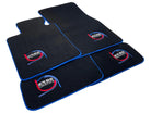 Black Floor Mats For BMW 4 Series G26 Gran Coupe ER56 Design Limited Edition Blue Trim - AutoWin