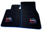 Black Floor Mats For BMW 5 Series E34 Sedan ER56 Design Limited Edition Blue Trim - AutoWin