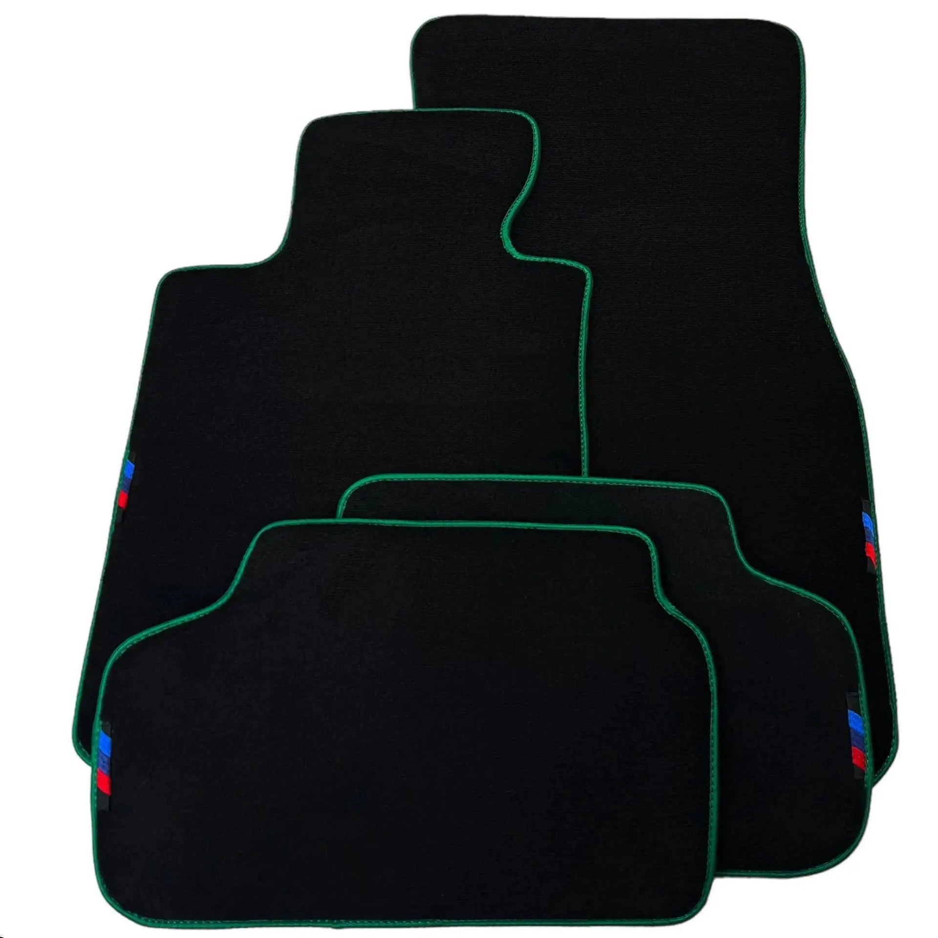 Black Floor Mats For BMW 5 Series E39 | Green Trim - AutoWin