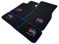 Black Floor Mats For BMW 5 Series E61 Wagon ER56 Design Limited Edition Blue Trim - AutoWin