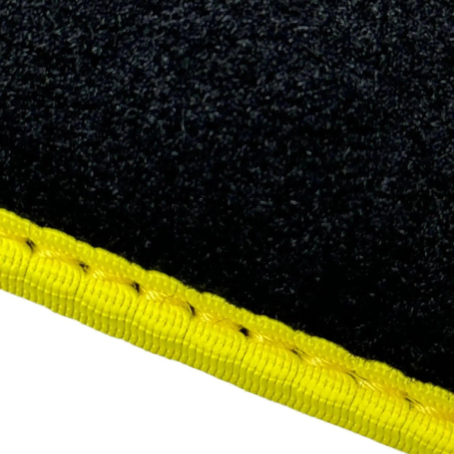 Black Floor Mats For BMW 5 Series F10 | Fighter Jet Edition | Yellow Trim - AutoWin