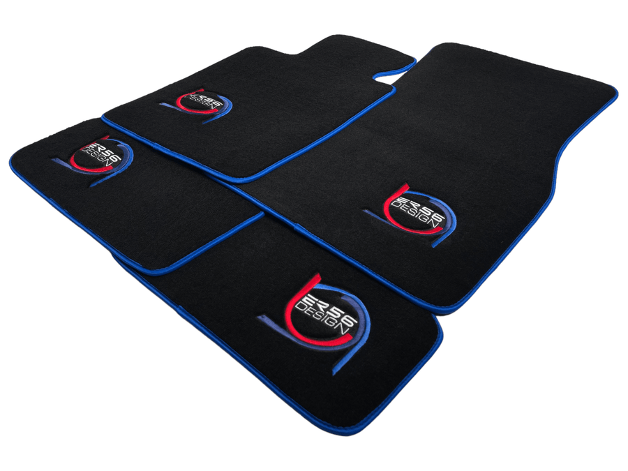 Black Floor Mats For BMW U06 (2022-2026) ER56 Design Limited Edition Blue Trim - AutoWin