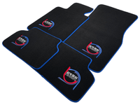 Black Floor Mats For BMW 1 Series F70 ER56 Design Limited Edition Blue Trim - AutoWin