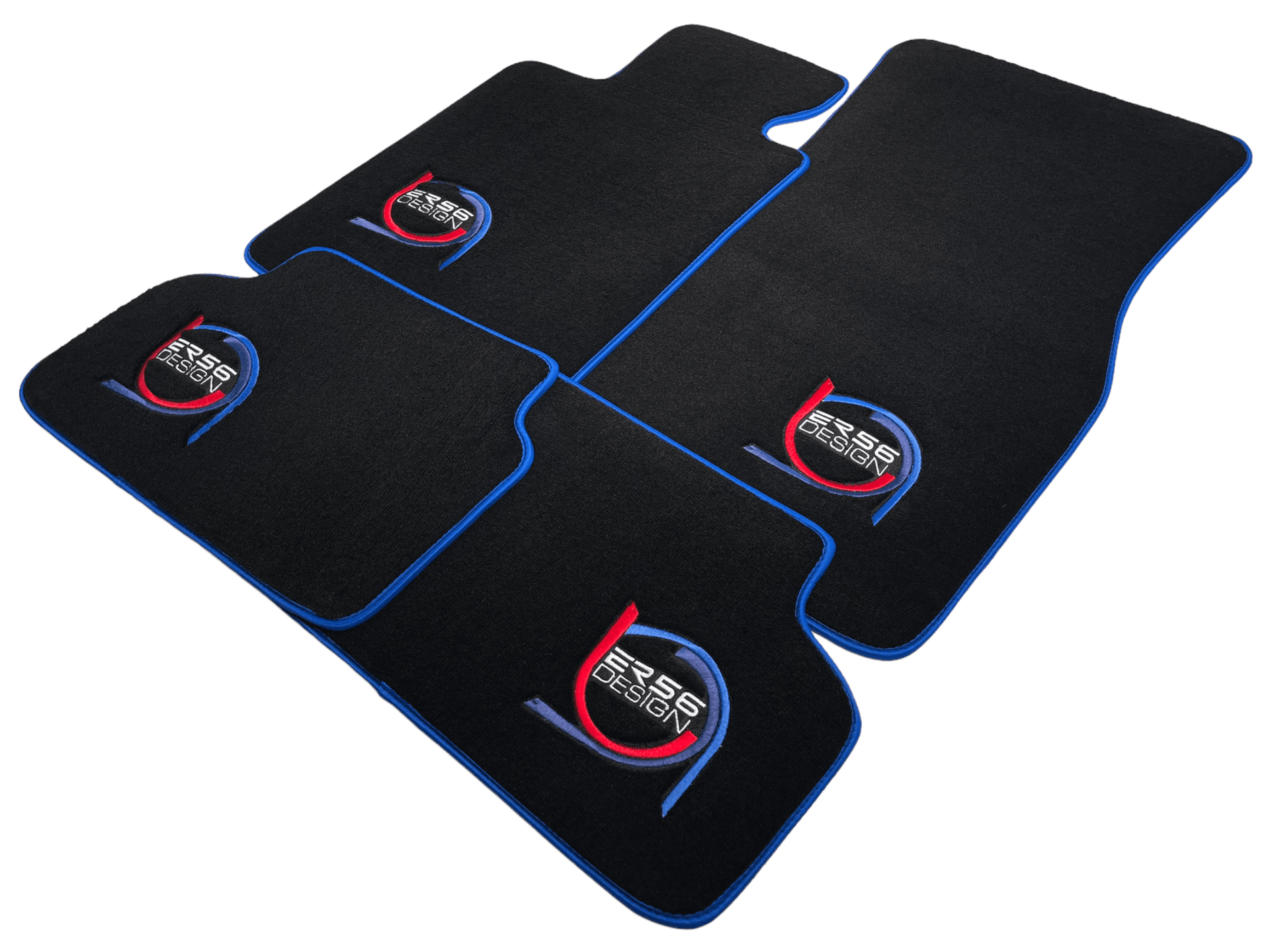 Black Floor Mats For BMW U06 (2022-2026) ER56 Design Limited Edition Blue Trim - AutoWin