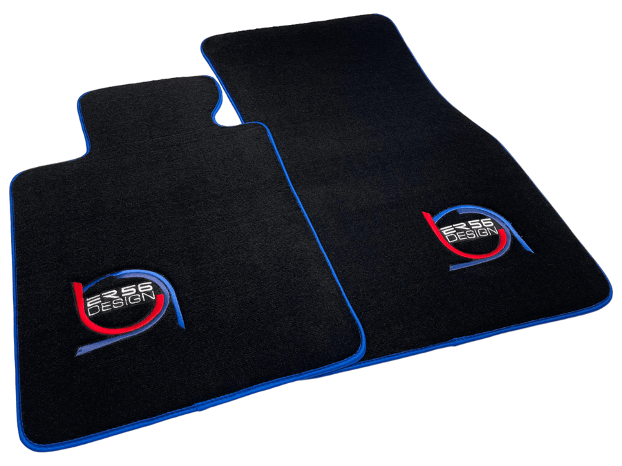 Black Floor Mats For BMW Gran Tourer F46 (2015-2022) 7 Seats ER56 Design Limited Edition Blue Trim - AutoWin