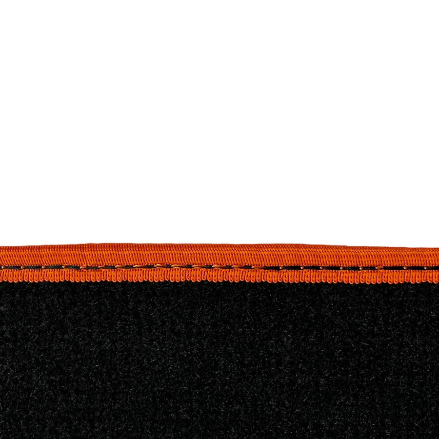 Black Floor Mats For BMW Gran Tourer F46 (2015-2022) 7 Seats | Orange Trim - AutoWin