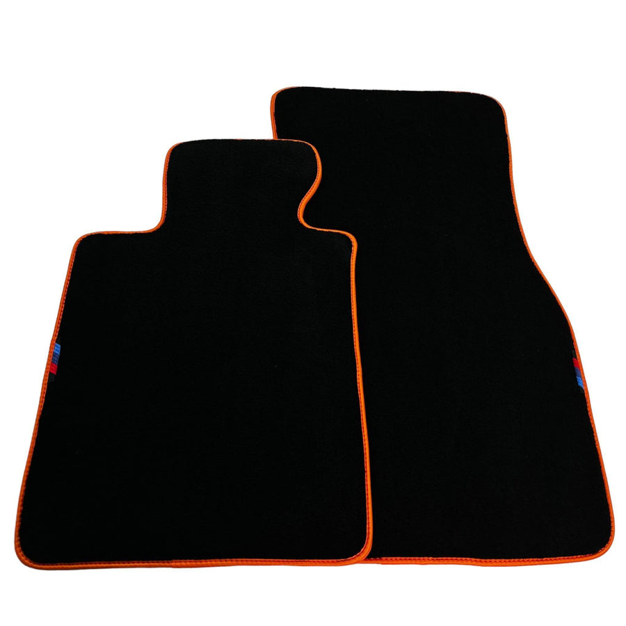 Black Floor Mats For BMW Gran Tourer F46 (2015-2022) 5 Seats | Orange Trim - AutoWin