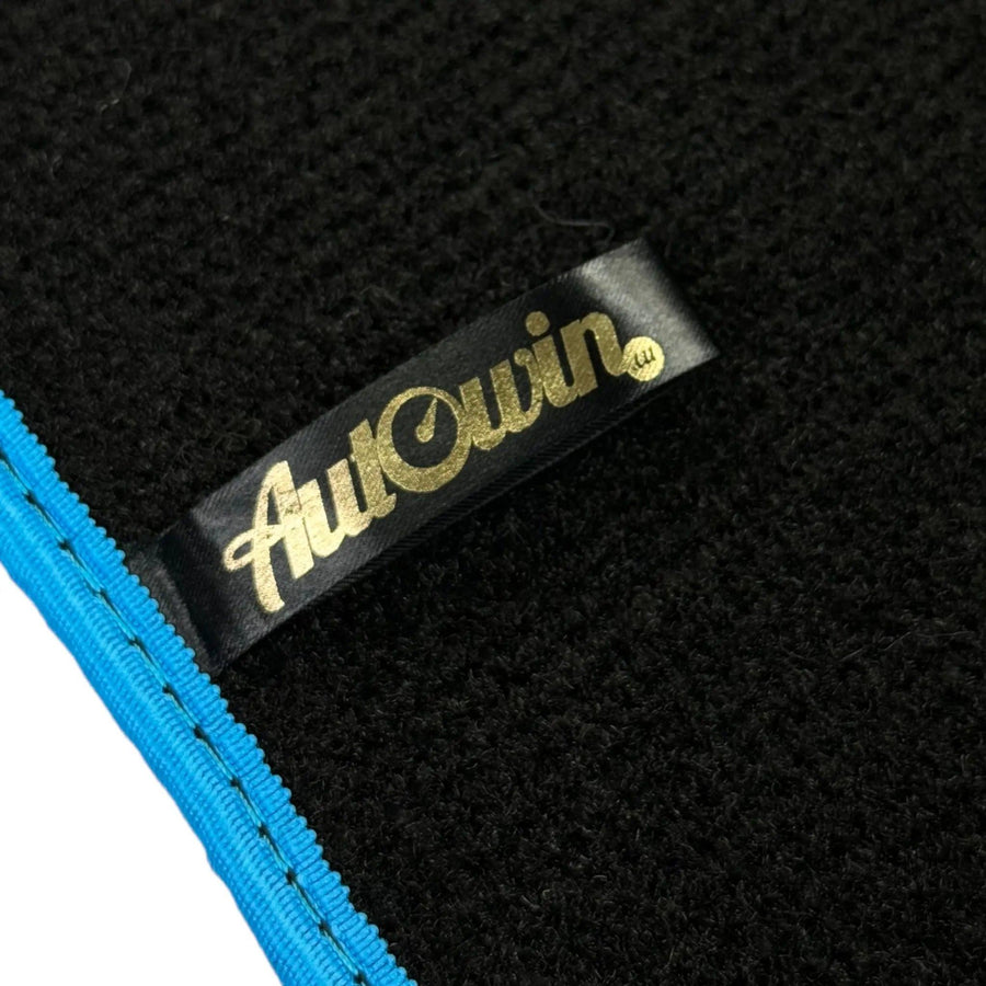 Black Floor Mats For BMW U06 (2022-2026) | Sky Blue Trim - AutoWin
