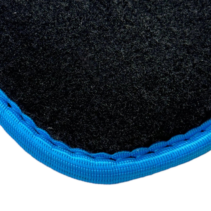 Black Floor Mats For BMW Gran Tourer F46 (2015-2022) 7 Seats | Sky Blue Trim - AutoWin