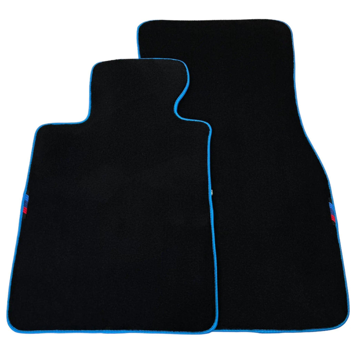 Black Floor Mats For BMW Gran Tourer F46 (2015-2022) 7 Seats | Sky Blue Trim - AutoWin