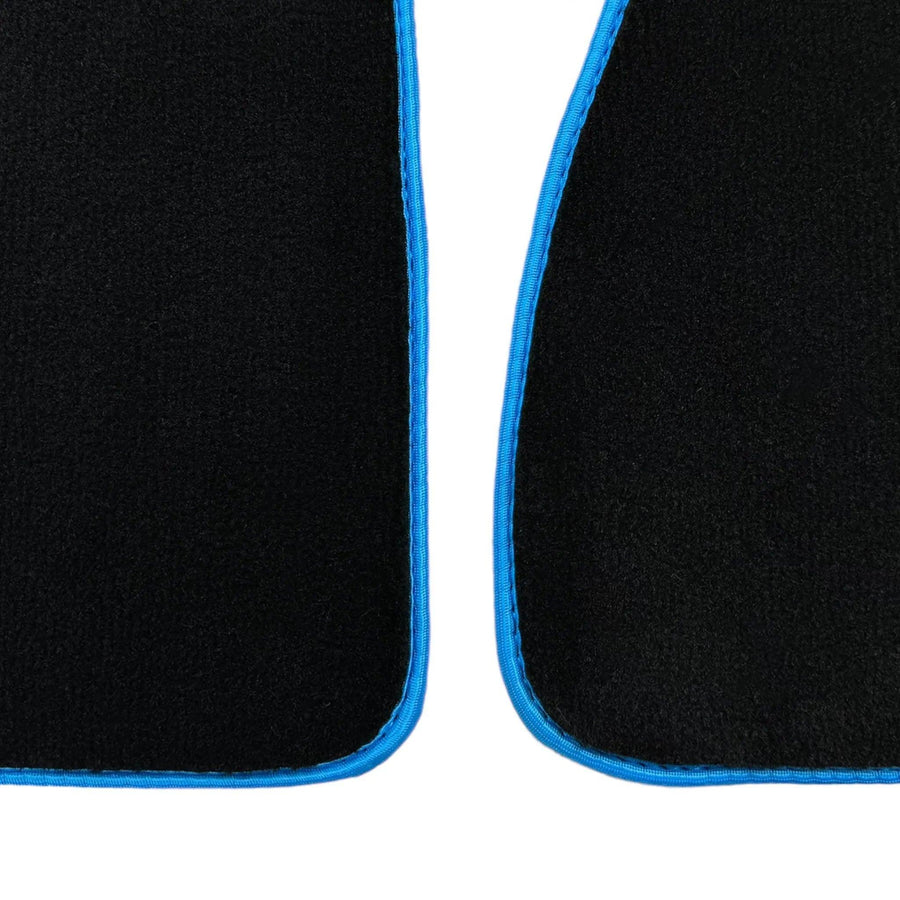 Black Floor Mats For BMW 1 Series F70 | Sky Blue Trim - AutoWin