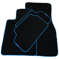 Black Floor Mats For BMW M5 G90 (2023-2026) Sedan | Sky Blue Trim - AutoWin