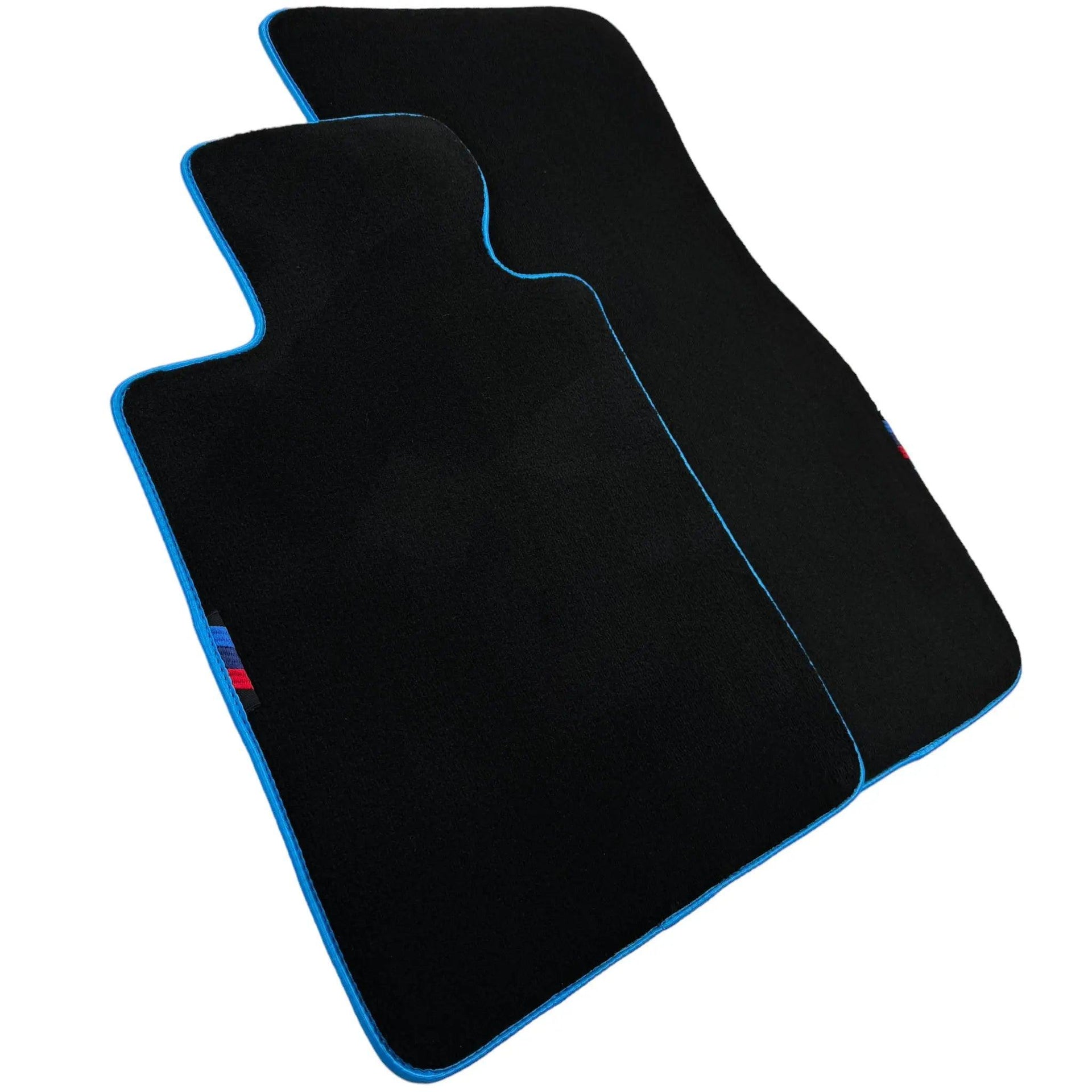 Black Floor Mats For BMW G61 (2023-2026) Touring | Sky Blue Trim - AutoWin