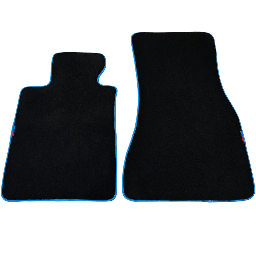 Black Floor Mats For BMW 1 Series F70 | Sky Blue Trim - AutoWin
