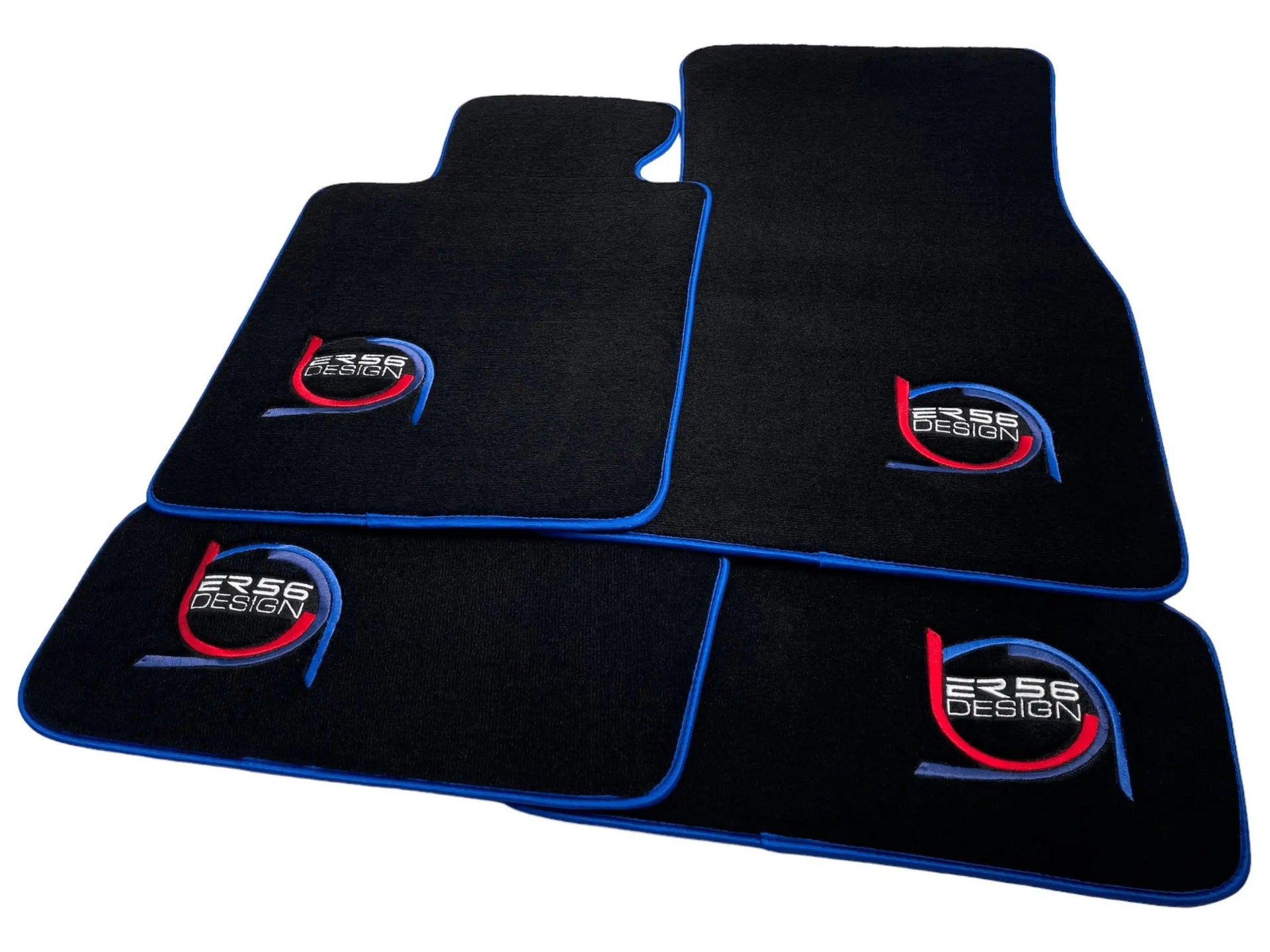 Black Floor Mats For BMW 6 Series F13 2-door Coupe ER56 Design Limited Edition Blue Trim - AutoWin