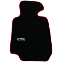 Black Floor Mats For BMW 8 Series E31 2-door Coupe (1989-1999) ER56 Design with Red Trim - AutoWin