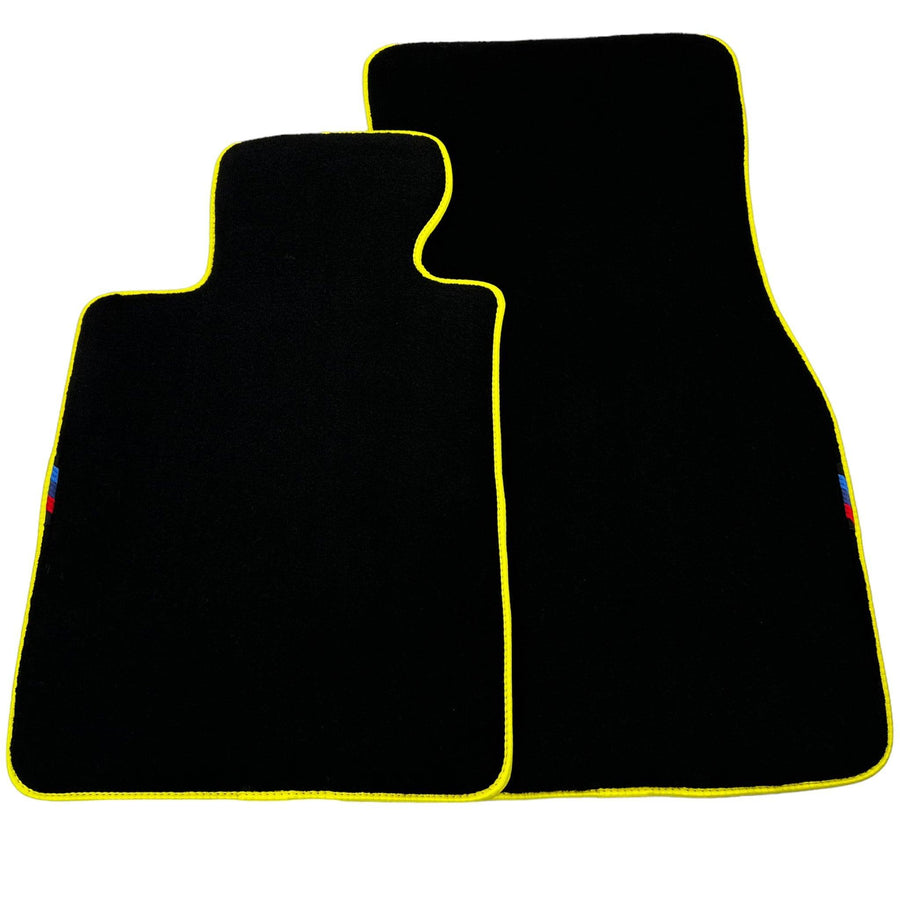 Black Floor Mats For BMW G30 Sedan (2016-2023) | Yellow Trim - AutoWin