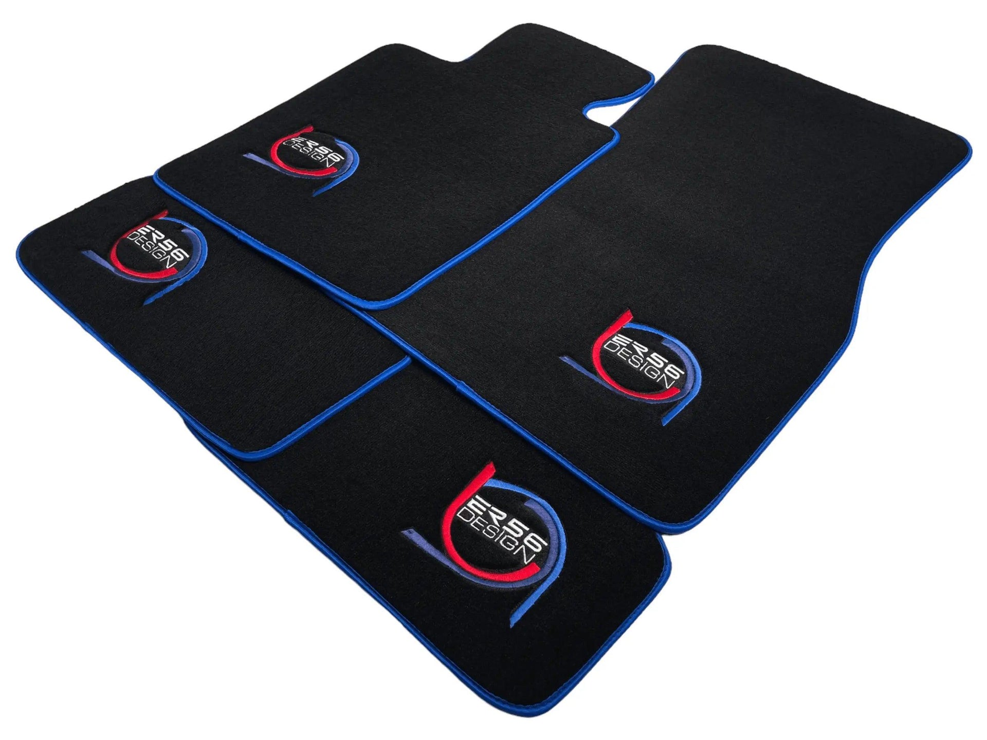 Black Floor Mats For BMW M3 E92 ER56 Design Limited Edition Blue Trim - AutoWin