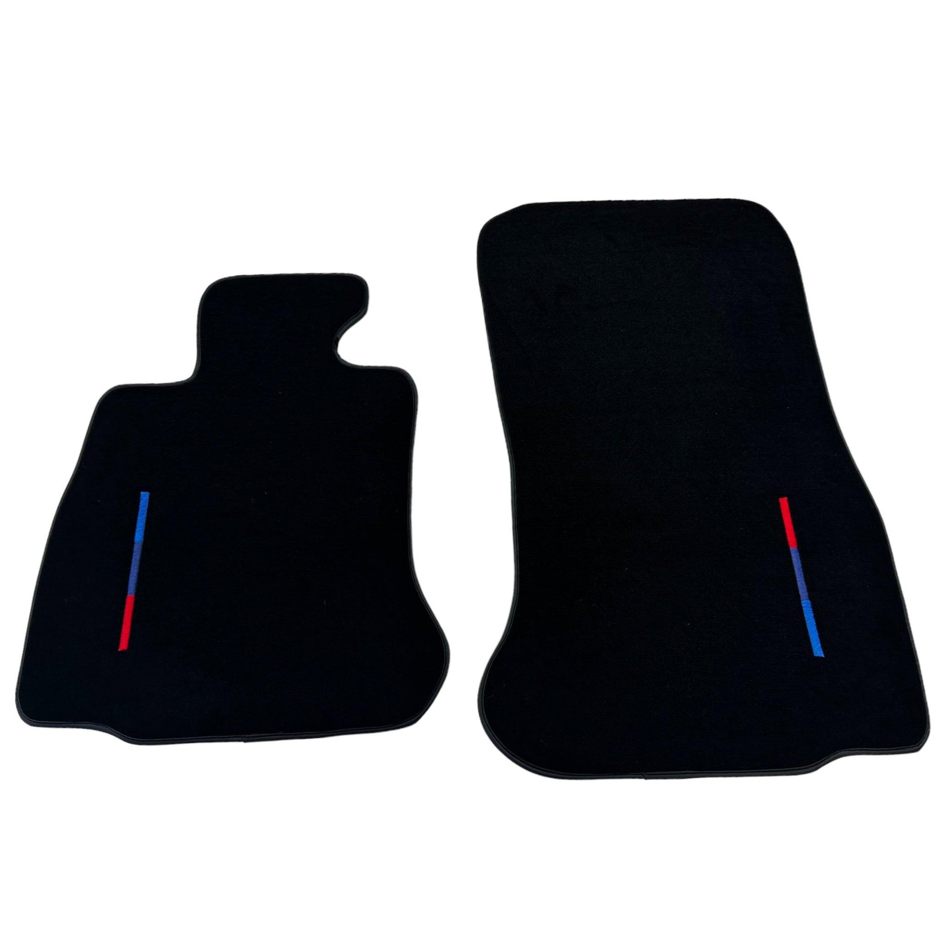 Black Floor Mats For BMW M6 F06 Gran Coupe With 3 Color Stripes Tailored Set Perfect Fit - AutoWin