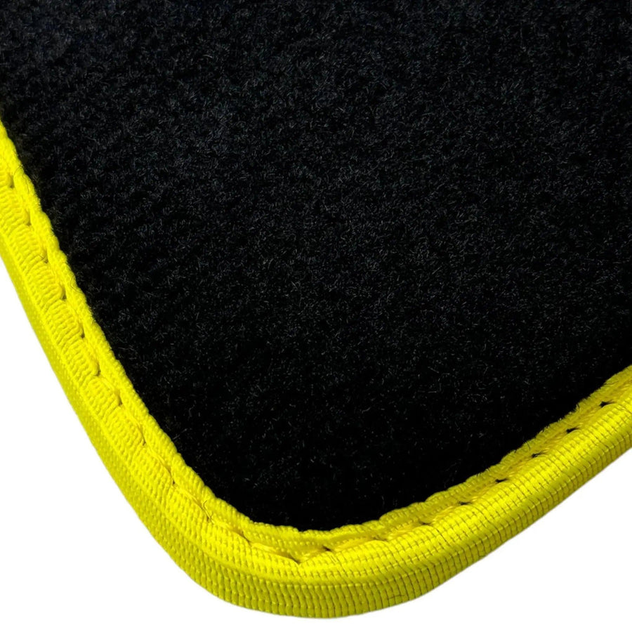 Black Floor Mats For BMW M8 Series Convertible F91 | Fighter Jet Edition | Yellow Trim AutoWin Brand - AutoWin