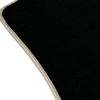 Black Floor Mats For Chevrolet Corvette C6 (2005-2013) with Beige Trim - AutoWin
