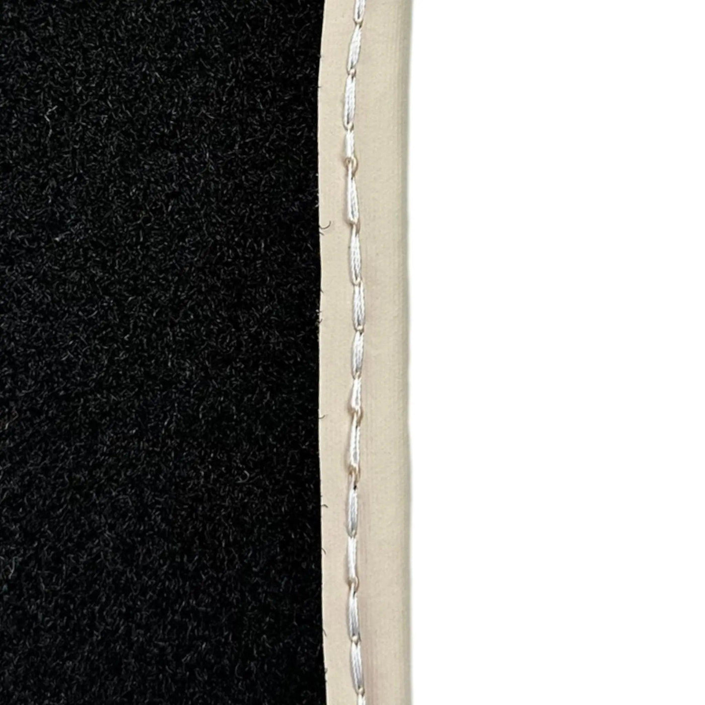 Black Floor Mats For Chevrolet Corvette C7 Convertible (2014-2019) with Beige Trim - AutoWin