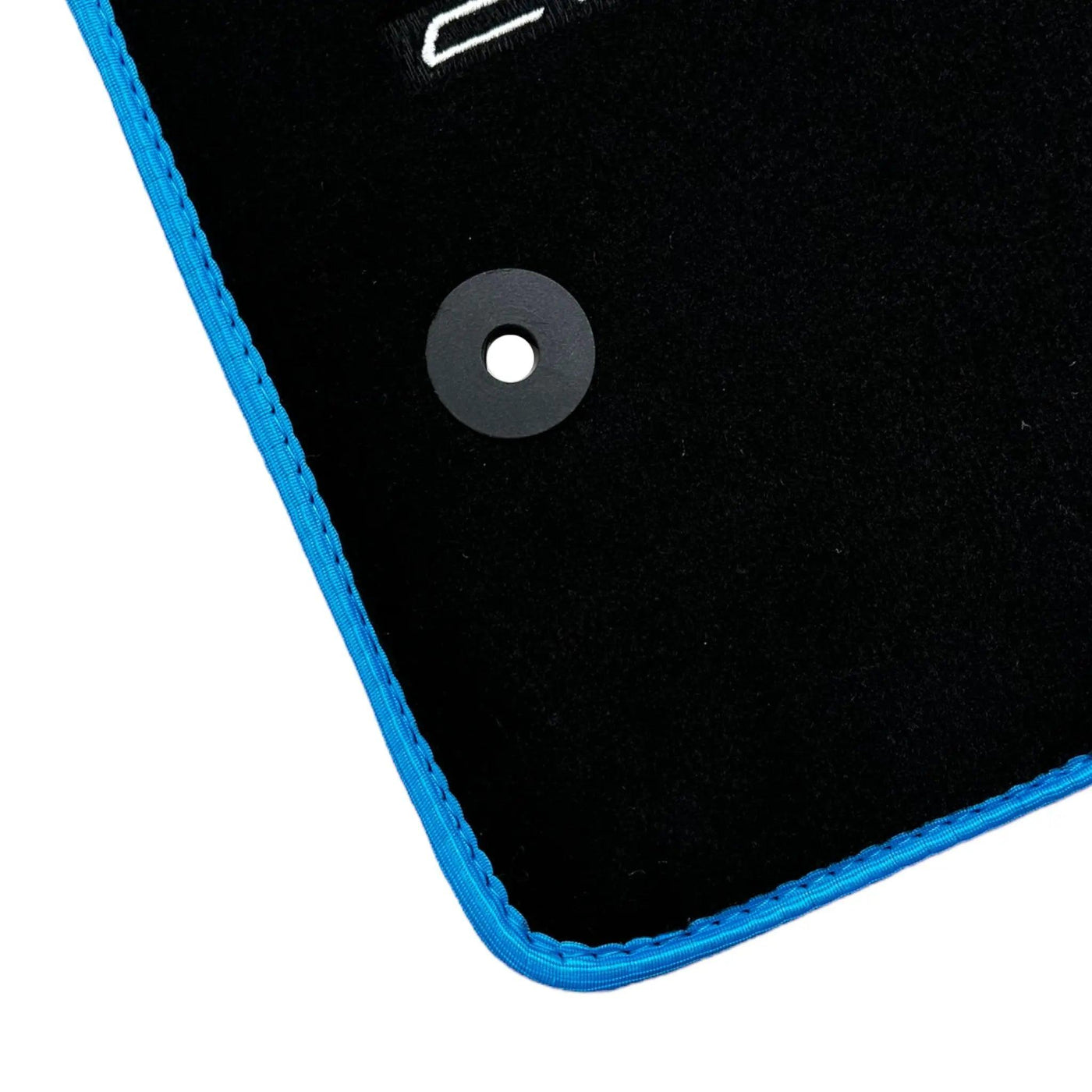 Black Floor Mats For Chevrolet Corvette C8 (2020-2024) with Blue Trim - AutoWin